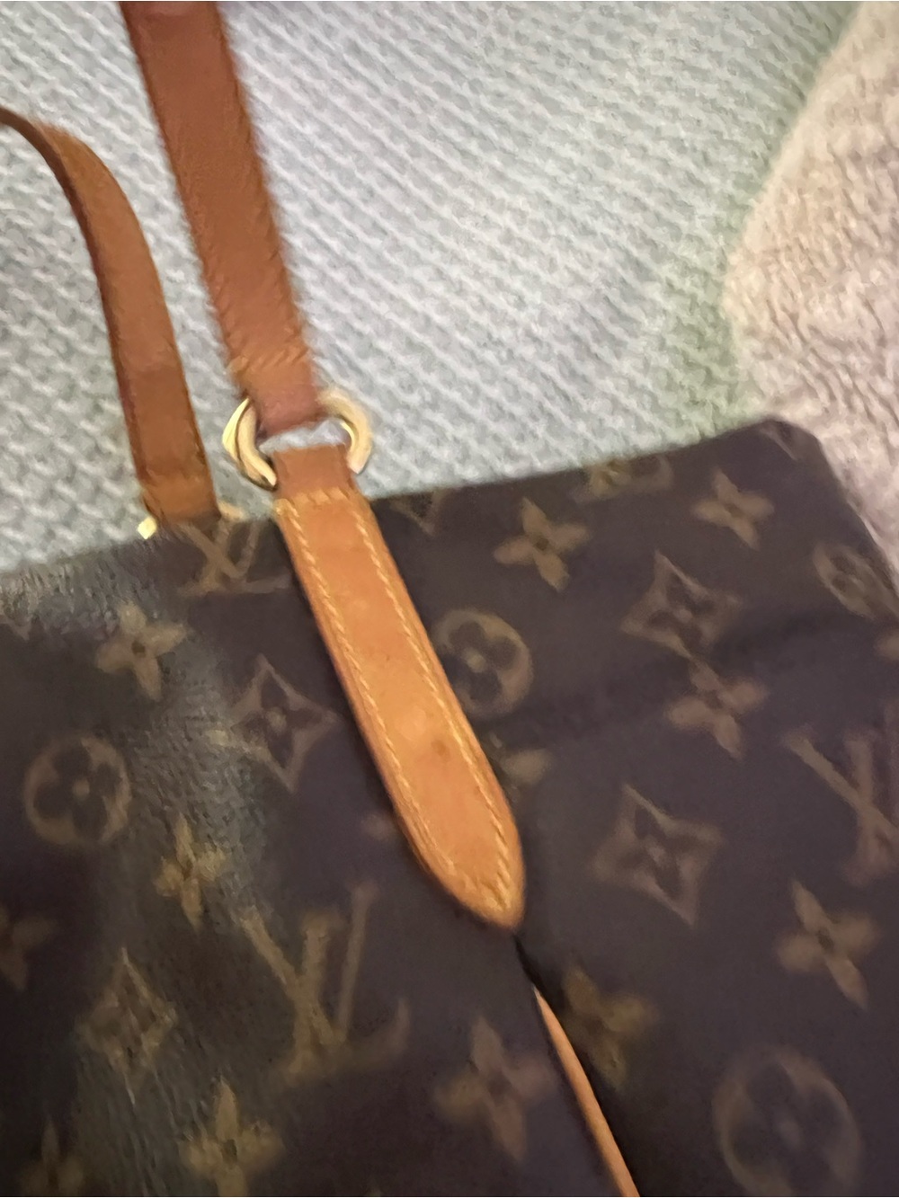 Louis Vuitton Large Brown Monogram Canvas Shoulder Bag with Tan Leather Trim - Picture 11 of 16